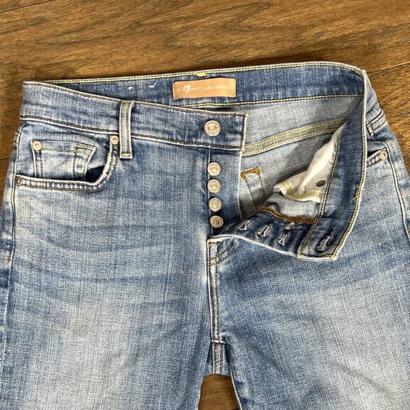 7 FOR ALL MANKIND Luxe Vintage Josefina Button Fly Jeans Blue Sz 26 EUC - Picture 3 of 9